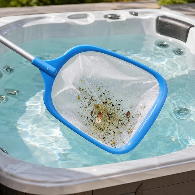 Pool Skimmer Hot Tub Skimmer Spa Net with 12'' Aluminum Pole Ultra Fine Mesh Pool Net Accessories Leaf Skimmer