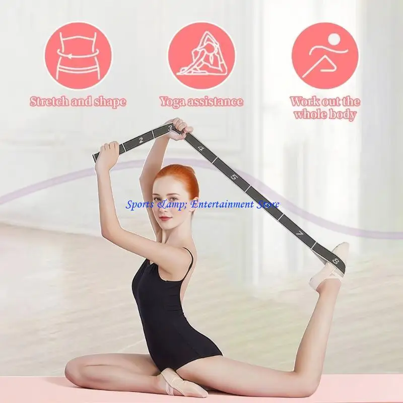 G7NF 8 قسم الرقص تمتد حزام بيلاتيس اللياقة البدنية ممارسة المقاومة الفرقة مع عدد التوتر الفرقة بيلاتيس سحب حبل #4