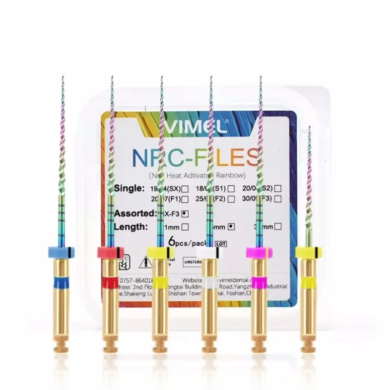 Dentals Rotary Endo Files Rainbow NiTi Files Engine Super Thermal Activation for Root Canal Files Cleaning