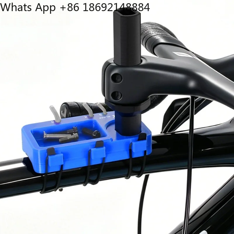 Bicycle virtual head tube maintenance tool rack, handlebar crossbar storage bracket, front fork head tube