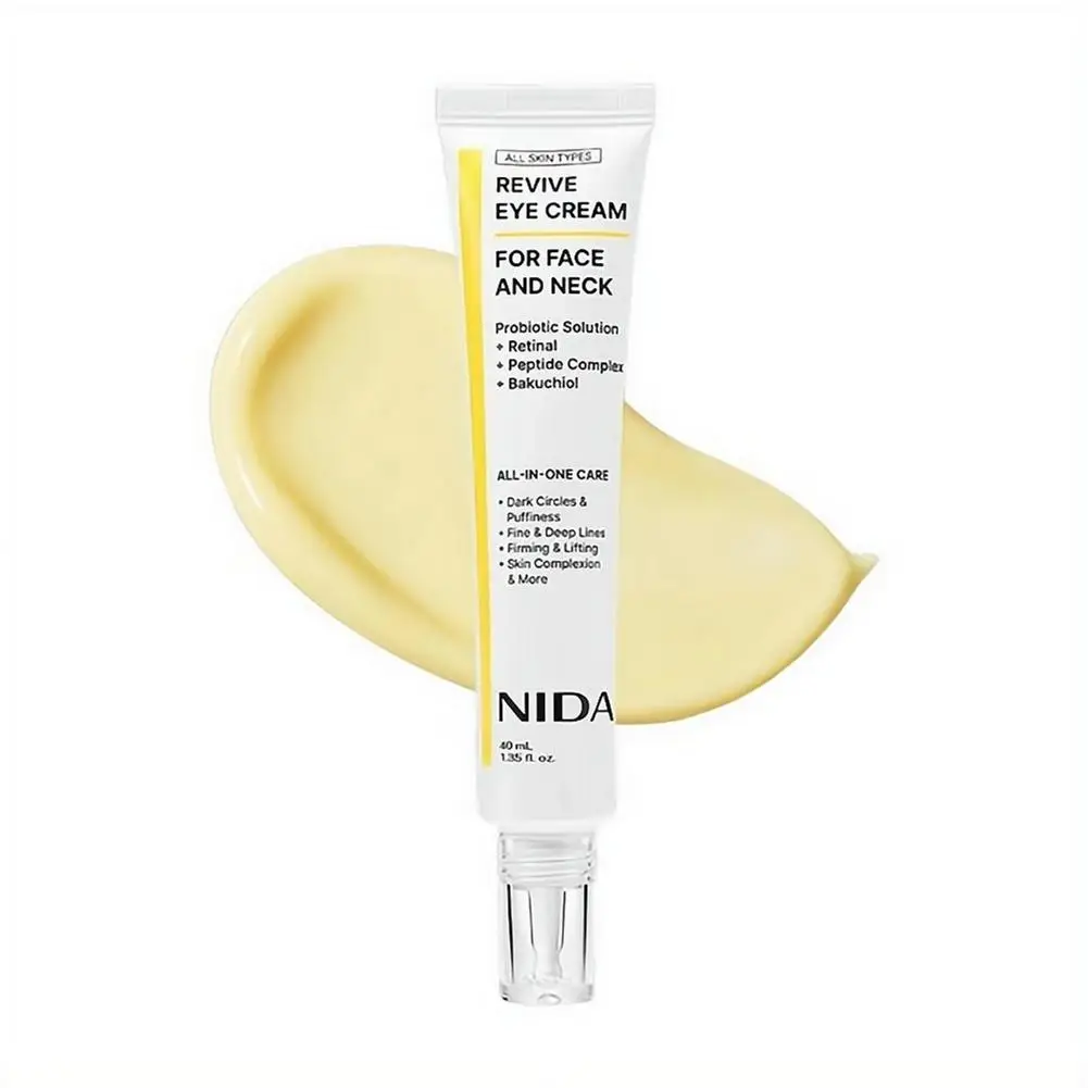 Crema Contorno de Ojos NIDA Retinol Revive y Protector Solar Invisible SPF50 Antienvejecimiento, Reduce Arrugas y Líneas Finas, Protección UV, Cuidado Diario de la Piel