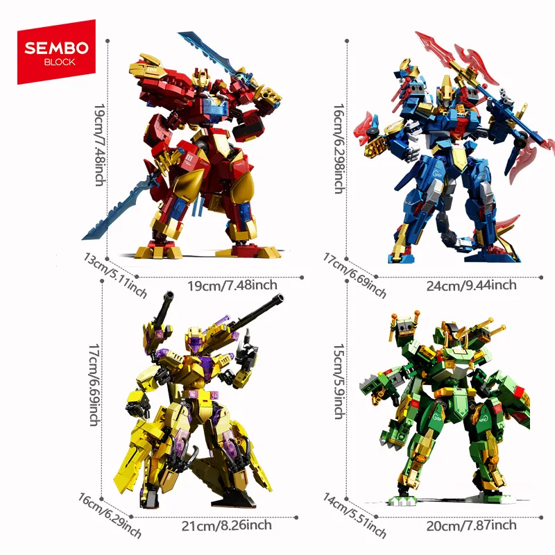 SEMBO BLOCK Serie Mecha Building Blocks Robot da battaglia Kit modello Bambini Mattoni assemblati Ornamento Giocattoli per ragazzi Regali di Halloween