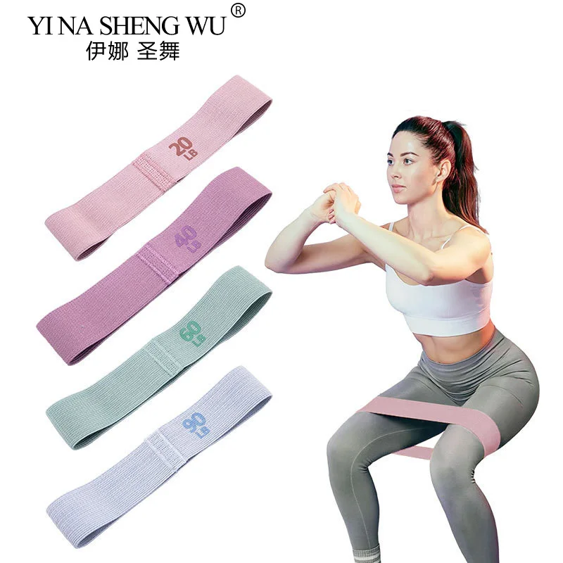 Bandes élastiques en tissu pour fessiers, hanches, cuisses, cercle de squat, bandes de fitness commandées, boucles, équipement de yoga