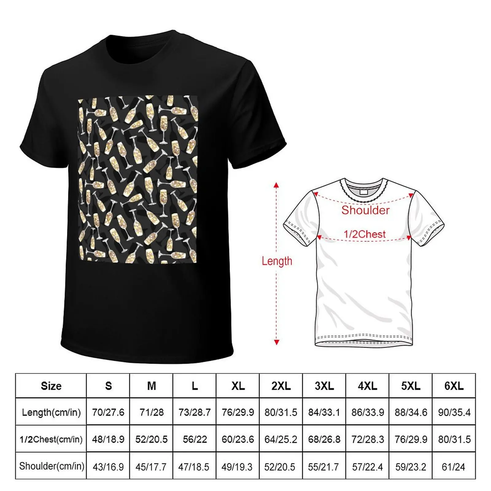 Tumbling Bubbly Flutes T-Shirt Soft Durable Cotton T-Shirt