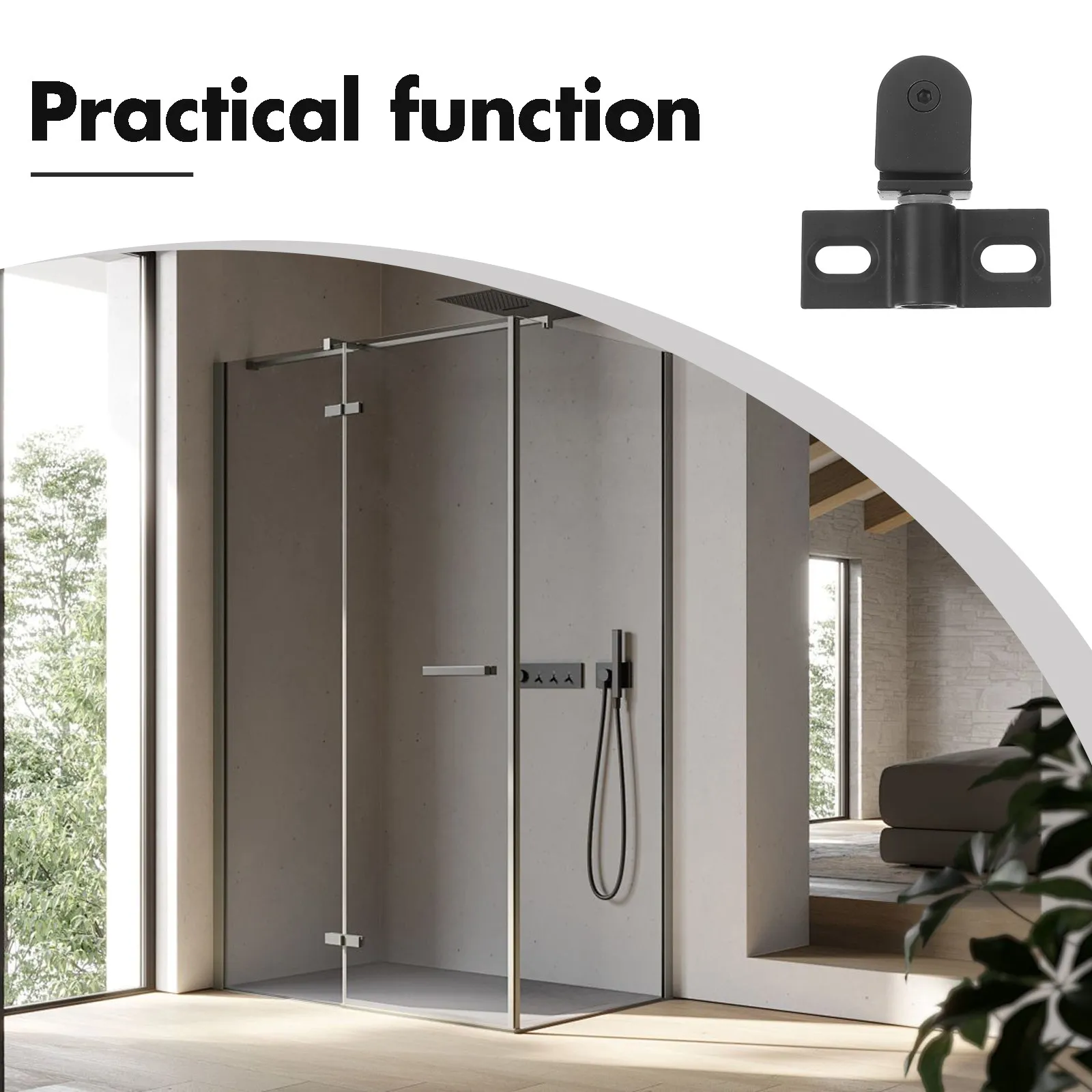 Stainless Steel Glass Shower Door Pivot Hinge Heavy Duty Bidirectional Opening Sleek Modern Design Enhanced Sealing Versatile