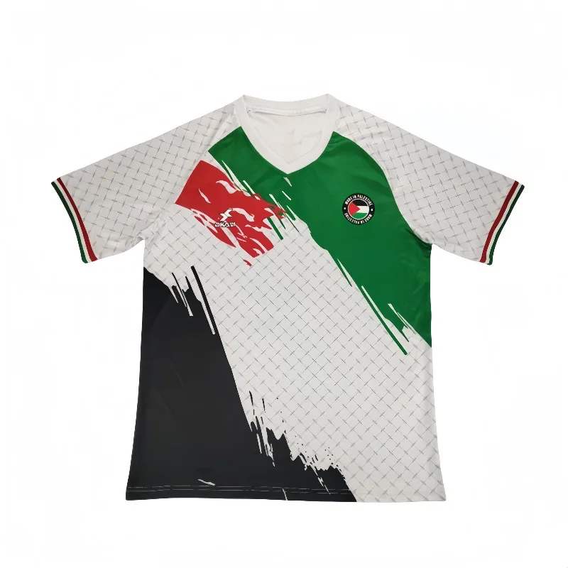 

Palestinian 2425 White Jersey Lightweight Summer T-shirt Jersey Style Quick Drying Breathable Sportswear Suitable for Men Women