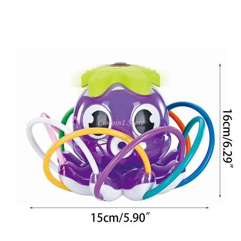 Y1UB 아동 스프링클러 장난감 회전 8 호스 물 스프레이 문어 장난감 외부 잔디밭 뒷마당 해변 모래 물 놀이 여름 Supp