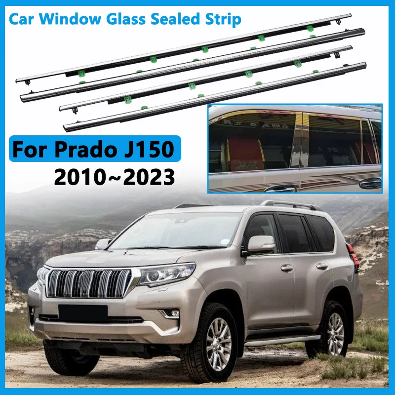 For Toyota Land Cruiser Prado J150 150 FJ150 2010~2023 Lexus GX400 Car Window Glass Sealed Strip Chrome Weatherstrip Accessories