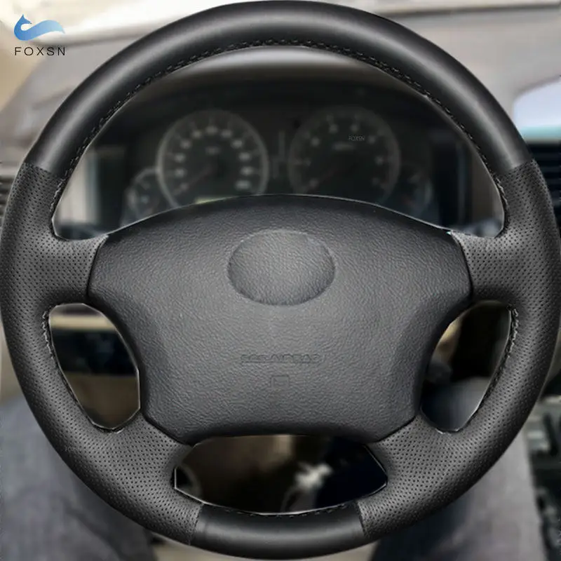 

For Toyota Hilux Highlander 4Runner Sequoia Sienna Tundra For Lexus LS400 GX470 Hand Stitched Steering Wheel Leather Cover Trim