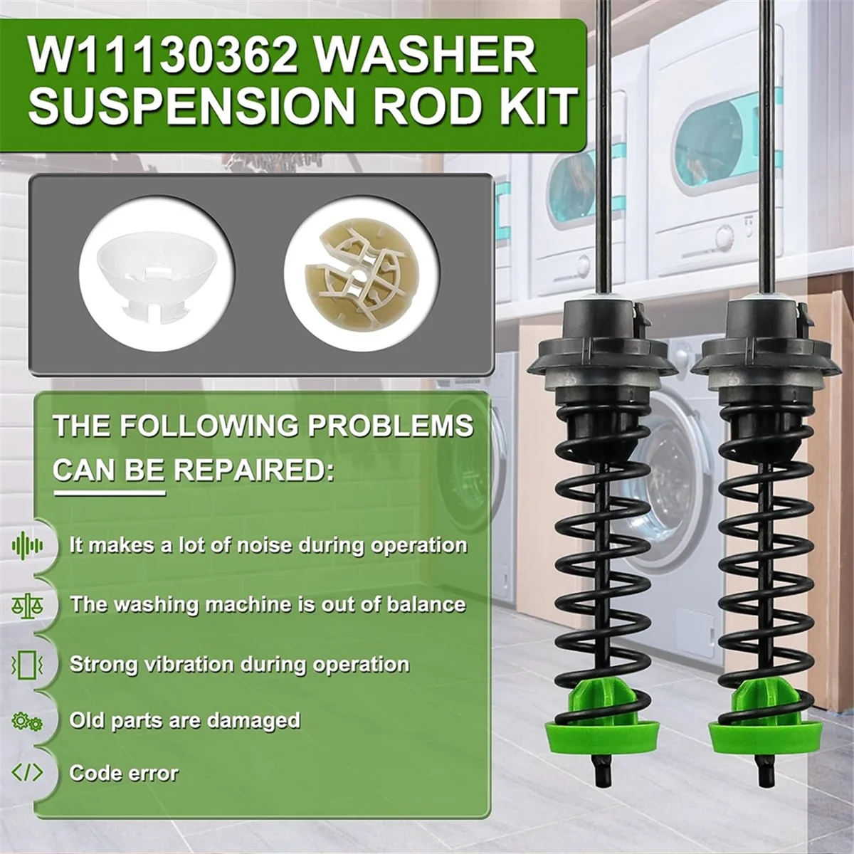 В 11130362   Комплект стержней подвески шайбы из 4 шт., для стиральных машин, подходит для 11022352510 , WTW5000DW2, MVWC565FW0, WTW5000DW0
