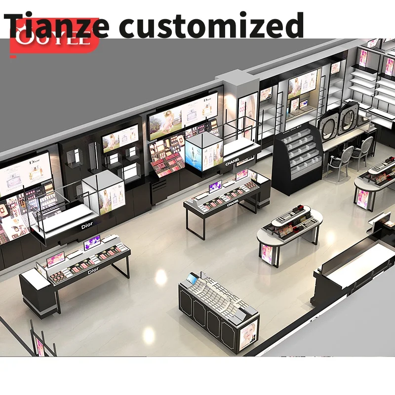 

Customized-Retail Showroom Display Showcase Cabinet Design Furniture Cosmetics Display Shelf Beauty Supply Store