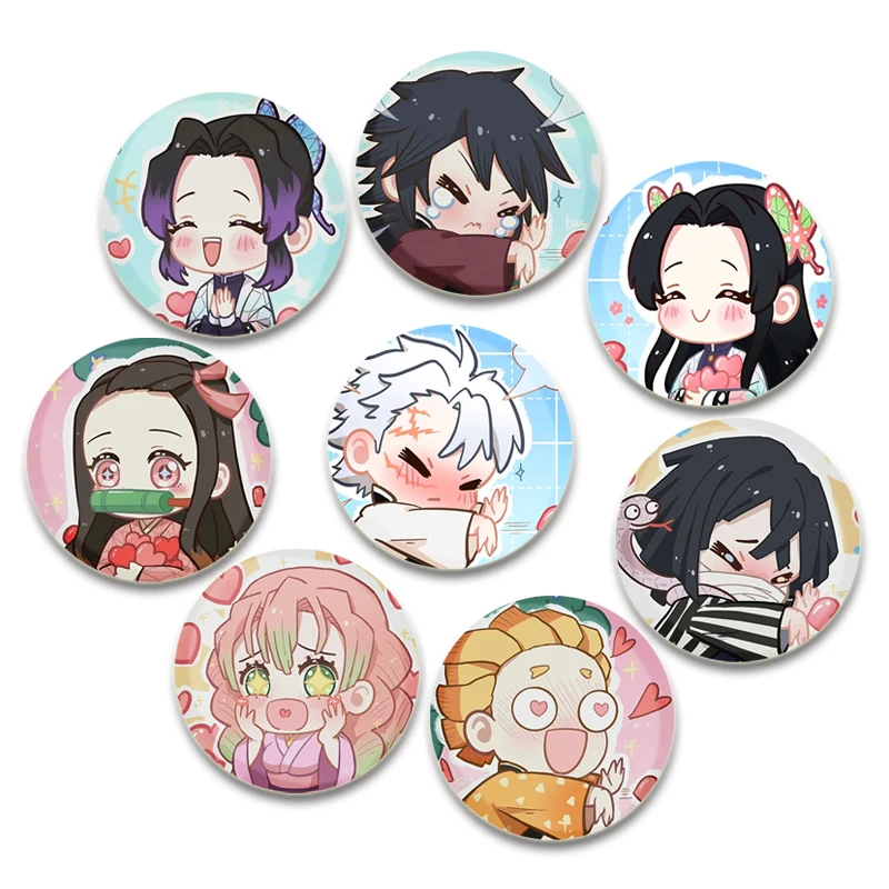 Anime Kamado Tanjirou/Hashibira Inosuke Brooches Kochou Shinobu/Kamado Nezuko/Tsuyuri Kanao/Agatsuma Zenitsu Badge Handmade Pin