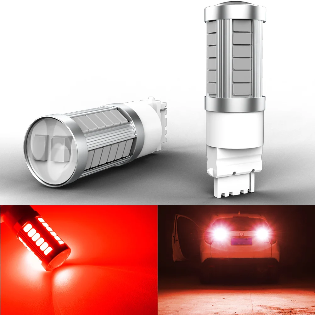 

2pcs T25 3156 P27W Led Car Lights 1200Lm Amber Light 33SMD 5630 Chips High Quality Auto Car Light For For Ford F-150 2000~2020