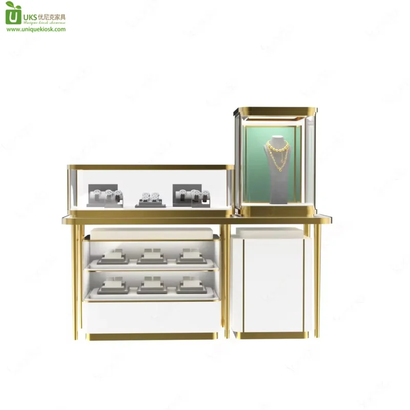

Customize.Luxury Jewelry Display Counter with Storage Cabinet Jewelry Glass Cases Design Retail Jewelry Shop Furniture on Sale