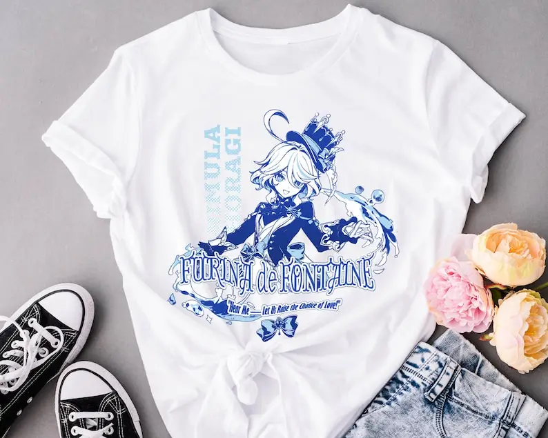 Furina de Fontaine Genshin Impact Manga Style Subtle Anime Graphic | Graphic Tee Shirt Aesthetic Unisex Softstyle T-Shirt