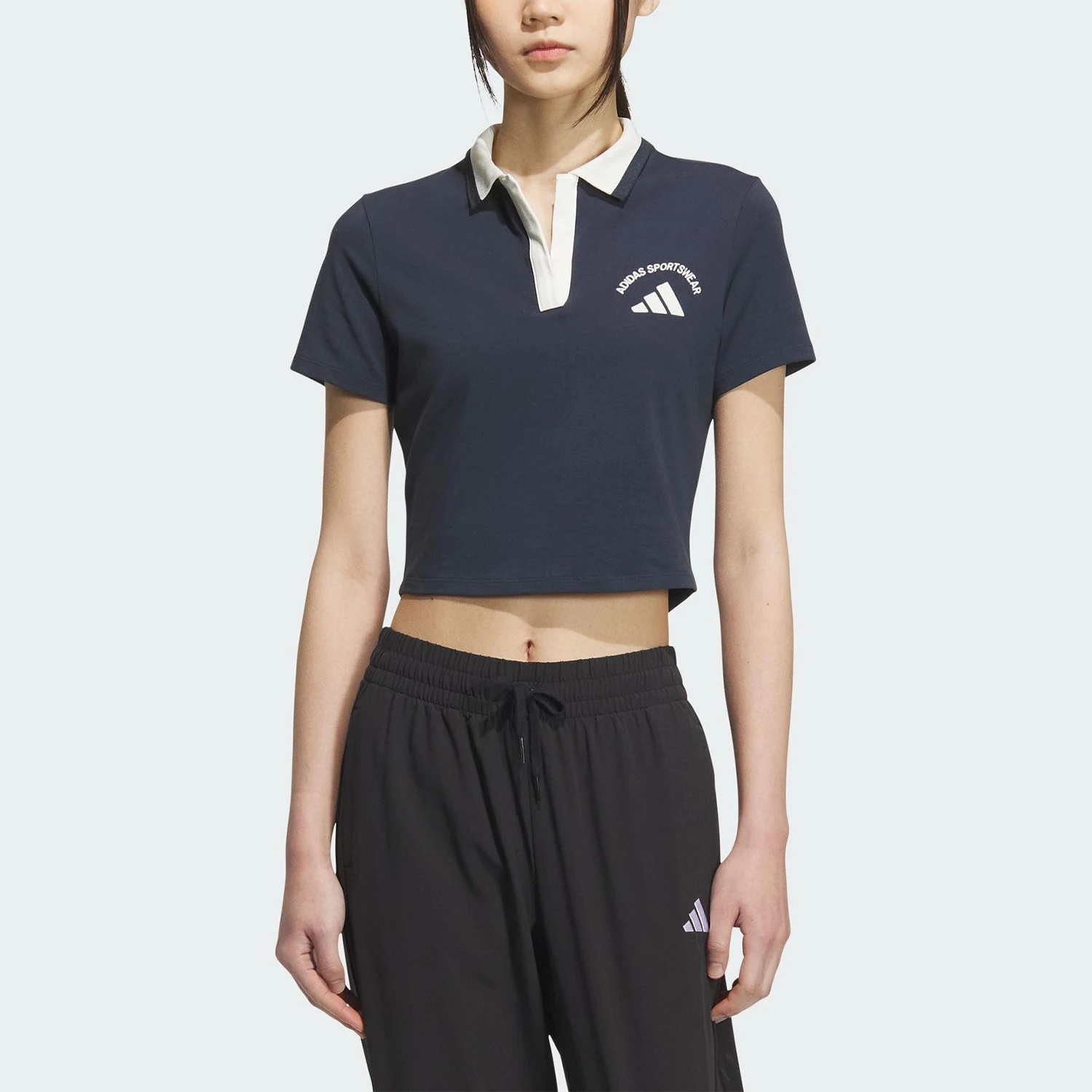 

Adidas genuine 2025 Summer Women's Knitted College Style Polo Shirt KC0076