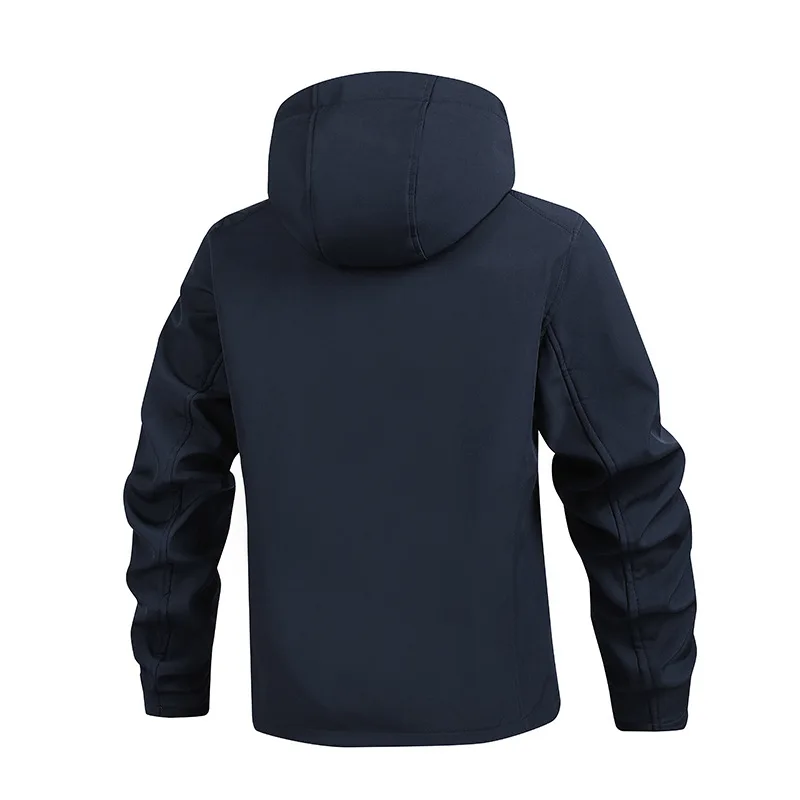 Men's Hooded Softshell Jacket Waterproof Lightweight Insulated Windbreaker Fleece Lined Rain Shell Jacket for Hiking Camping