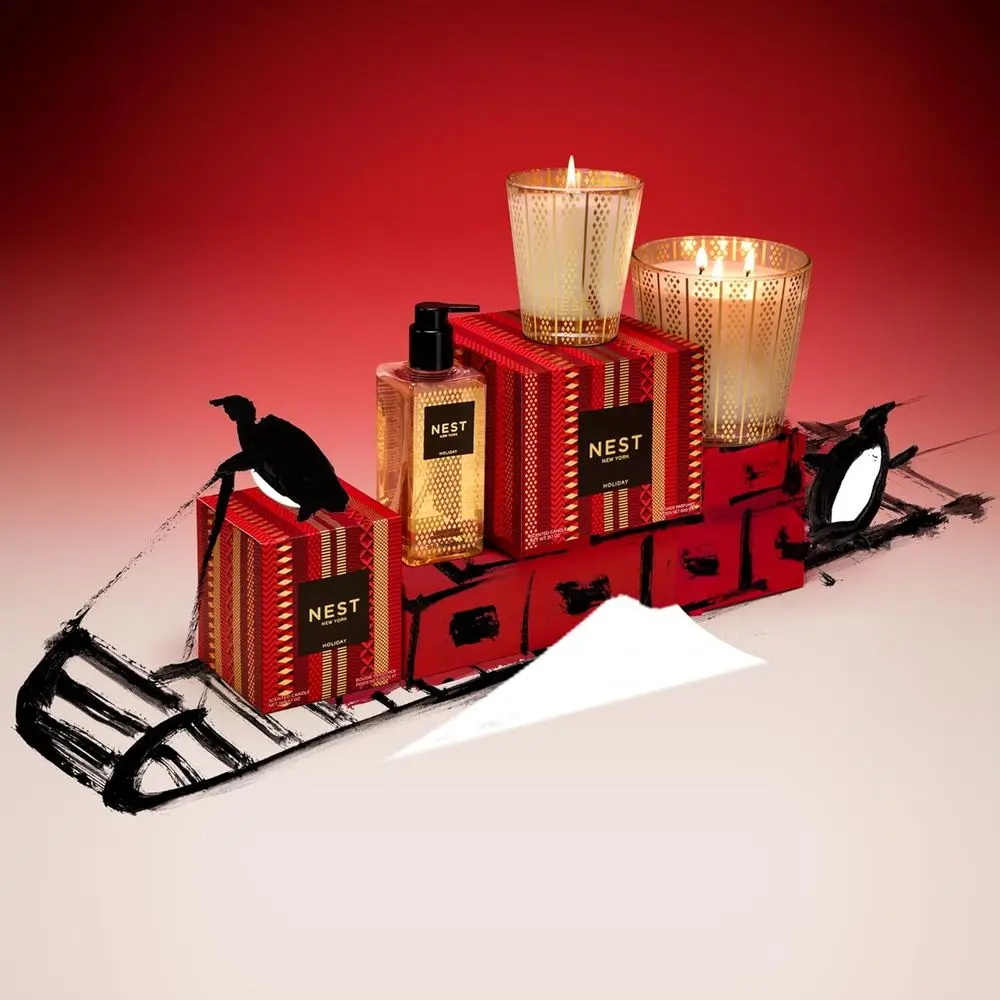 Vela navideña Tri-Scent, 21,2 oz, 100 horas de combustión, vidrio reutilizable