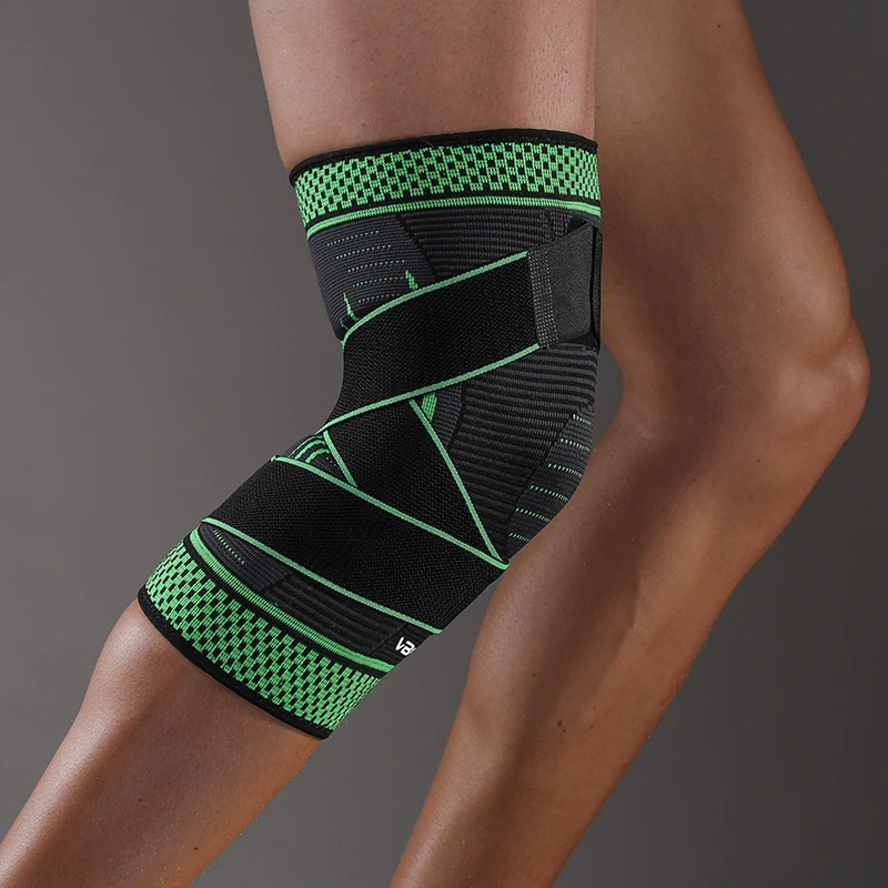 1 Pc Elastic Breathable Knee Support Sleeve with Adjustable Straps