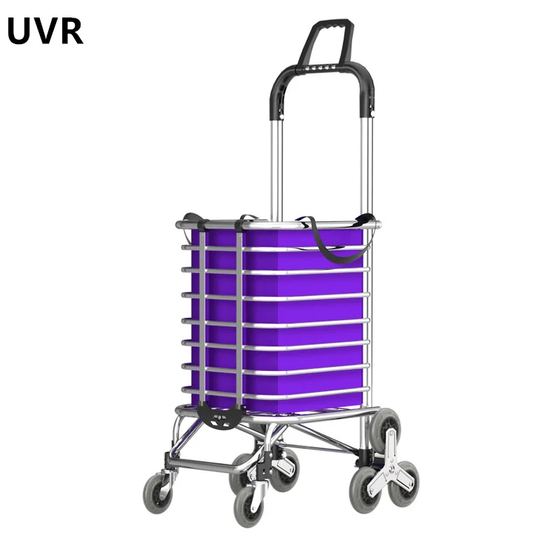 

UVR Outdoor Camper Household Portable Cart Shopping Grocery Cart with Oxford Cloth Storage Bag Multifunctional Camping Trolley