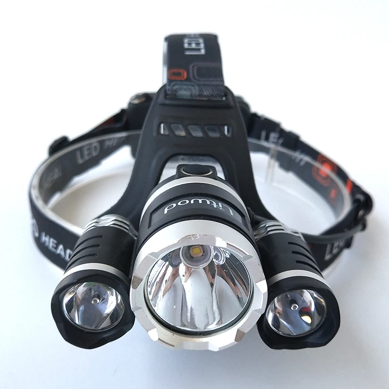 Ceholyd LED Headlamp Headlight Rechargeable Power By 18650 Battery 8000LM 3pcs XM-L T6 Head Lamp Light Frontal Flashlight Torch