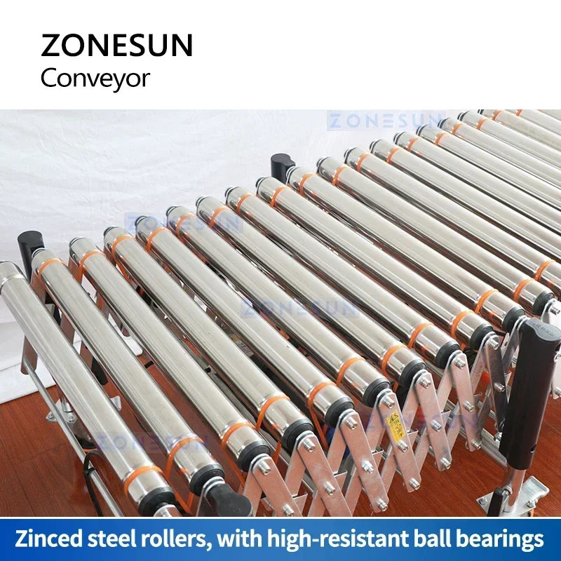 

ZONESUN Flexible Conveyor Powered Rollers O Belts Material Handling Equipment Industrial Commercial Transportation ZS-FCO600
