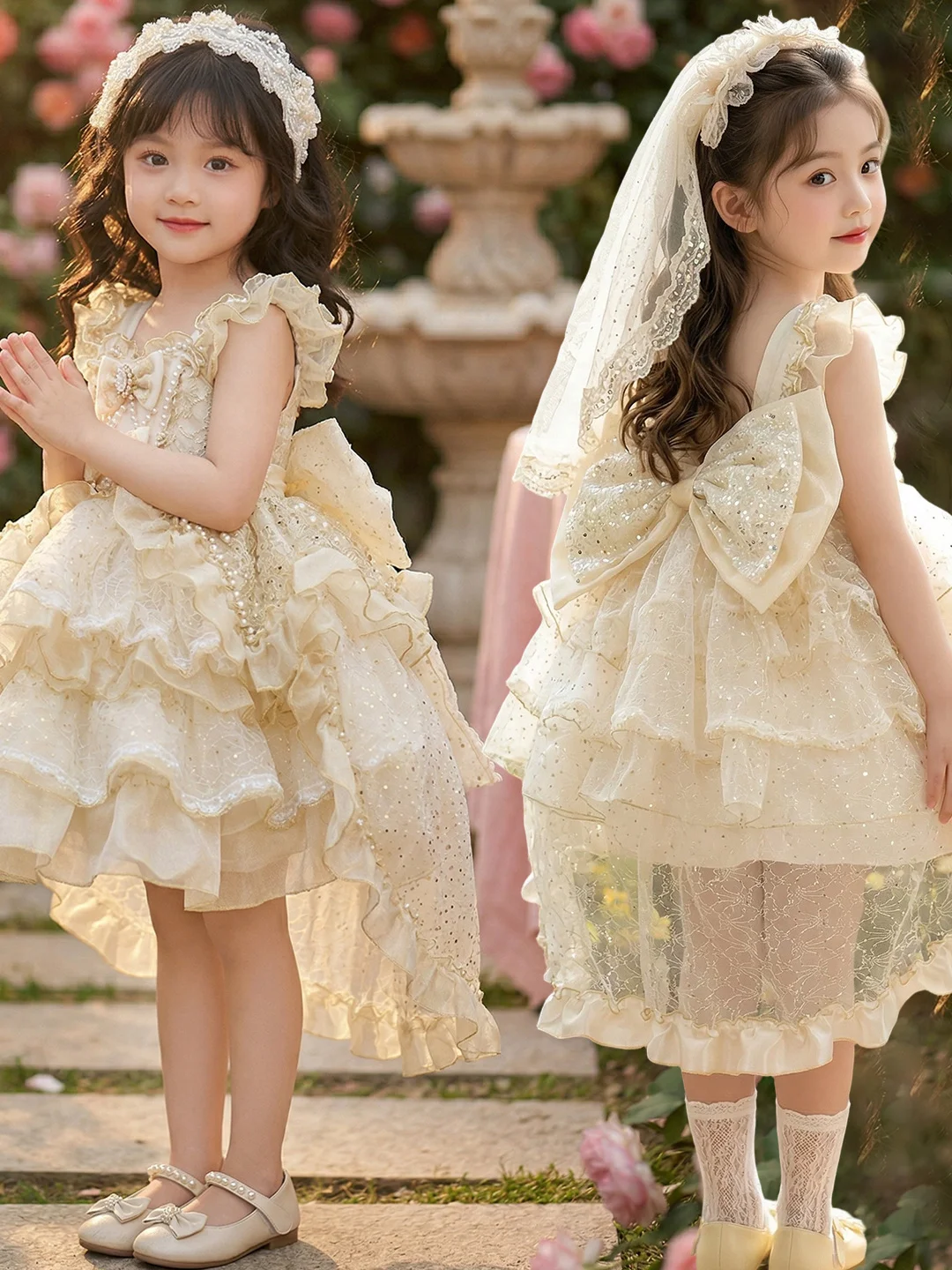 Vestido estilo princesa para meninas, roupas infantis da moda de verão, fibra de poliéster, ajuste solto, sem mangas, vestido...