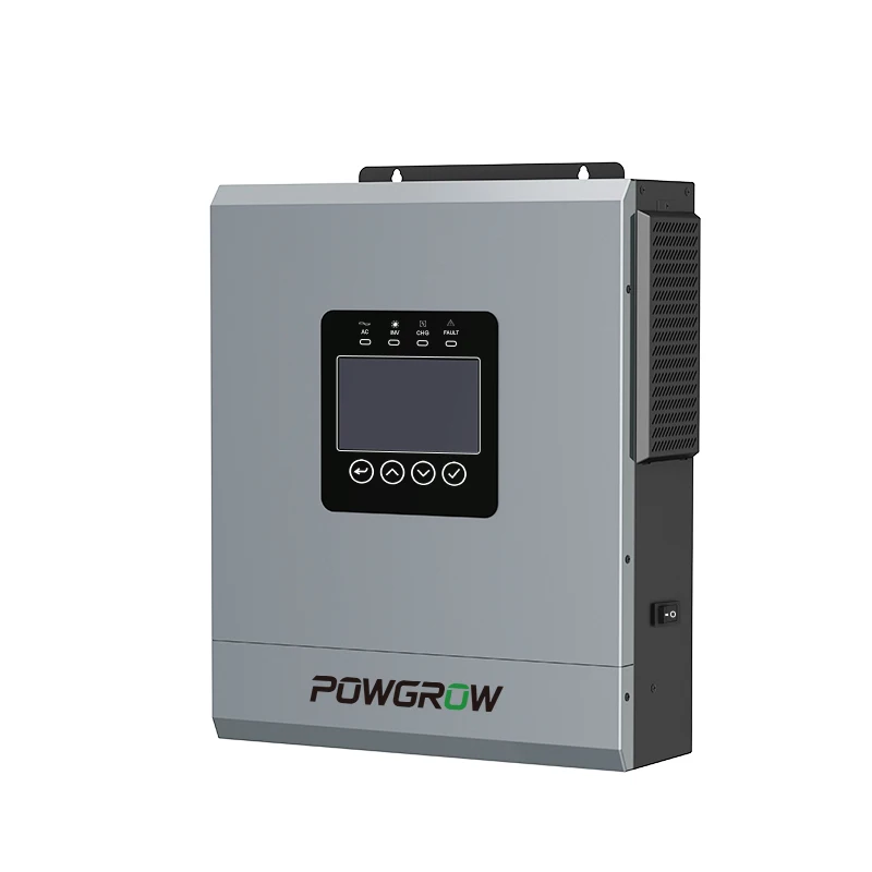 POWGROW Dual-Output 12KW 48V Hybrid-Solarwechselrichter 160A MPPT Solarladegerät 230VAC Dual-PV-Eingang Max. PV 450VDC Eingebautes WLAN