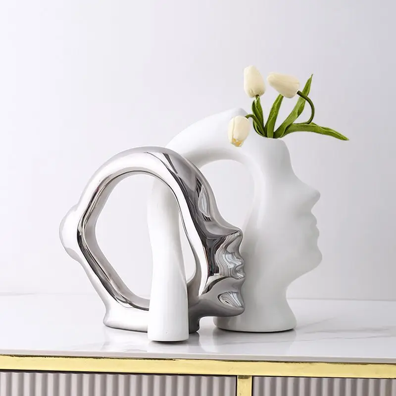 

Modern Abstract Characters Ceramic Vase Adornments Home Livingroom Furnishing Crafts Store Desktop Ornaments Decoration