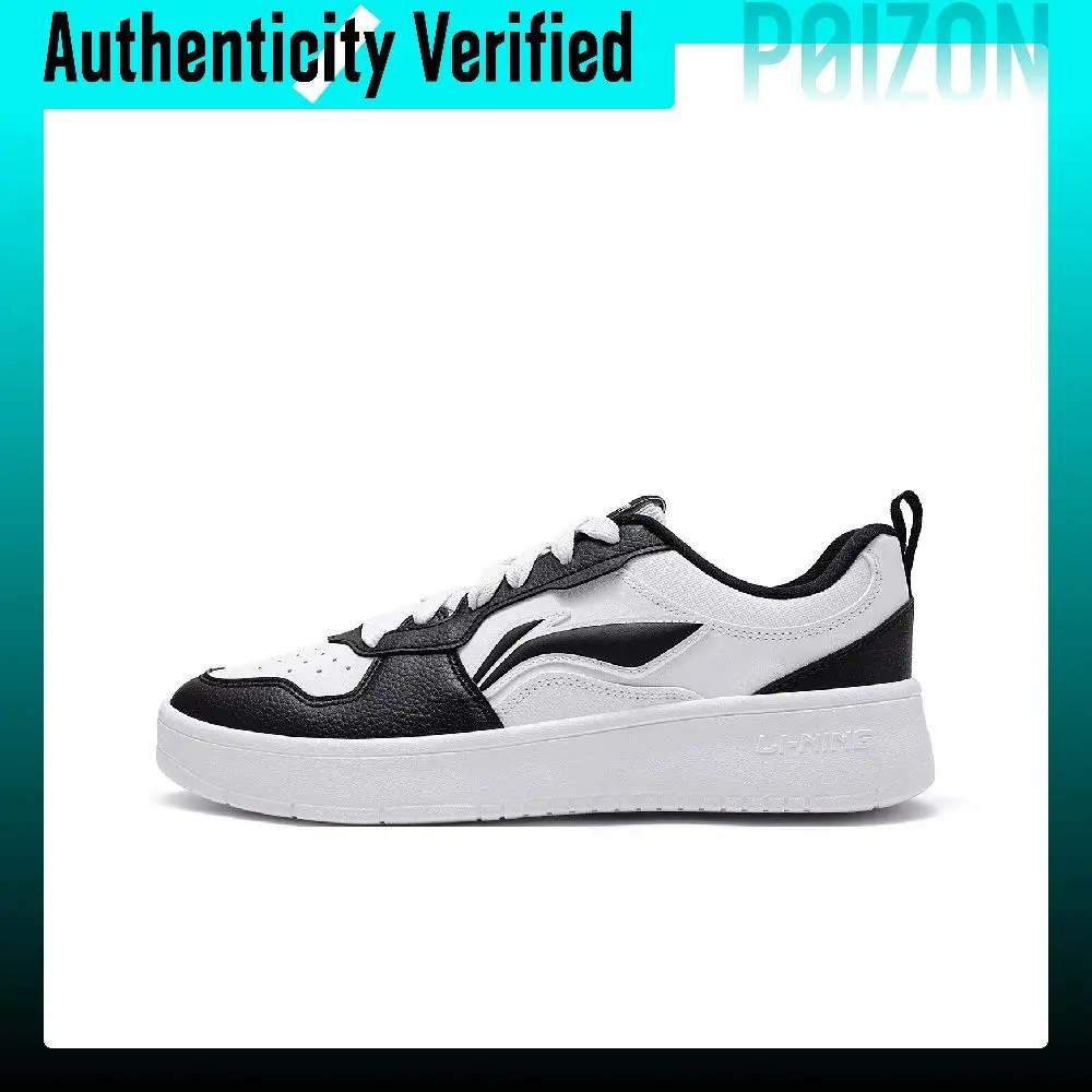 Li Ning First Cloud Coverage Abrasion Resistant Breathable Low top Skateboard Shoes Men's Black White AGCV189-1