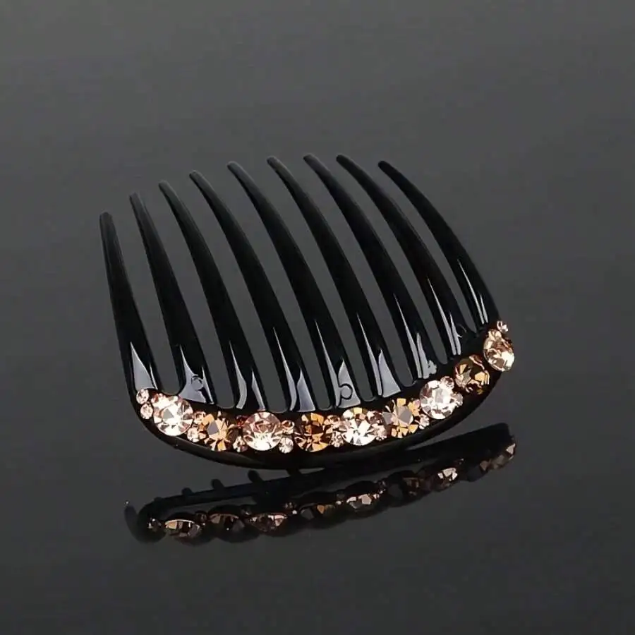 

Elegant Rhinestone Hair Comb With 9 Teeth For Women Styling Accessory
