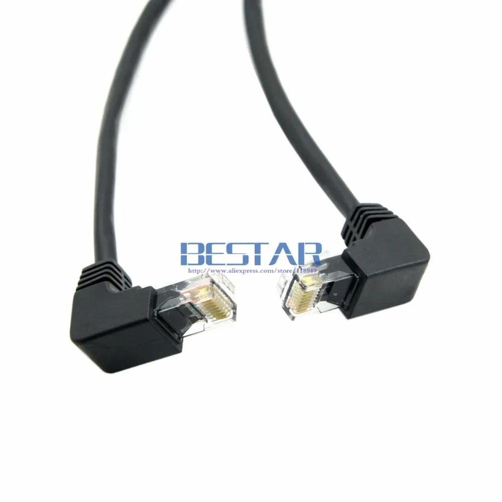 Cavo patch di rete Lan Ethernet ad angolo verso il basso da 90 gradi 8P8C FTP STP UTP Cat 5e da maschio a maschio 2 m 6 piedi