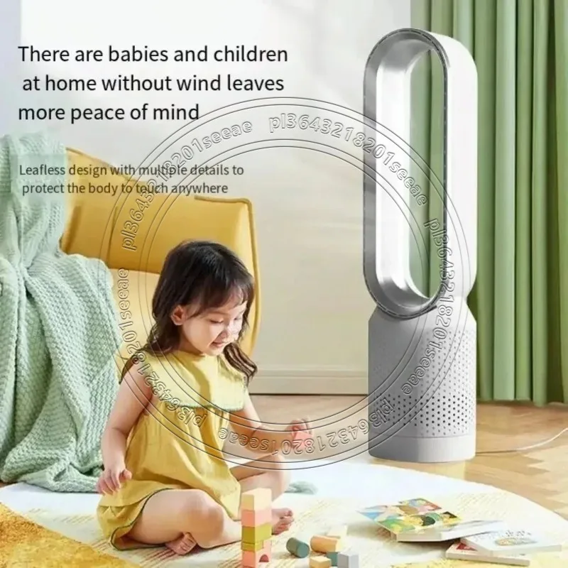 AliExpress INSIS FEMME 2025 Air Purification Cycle Leafless Ultra-silent Dormitory Desk Floor Electric Fan Tower Leafless Button Model