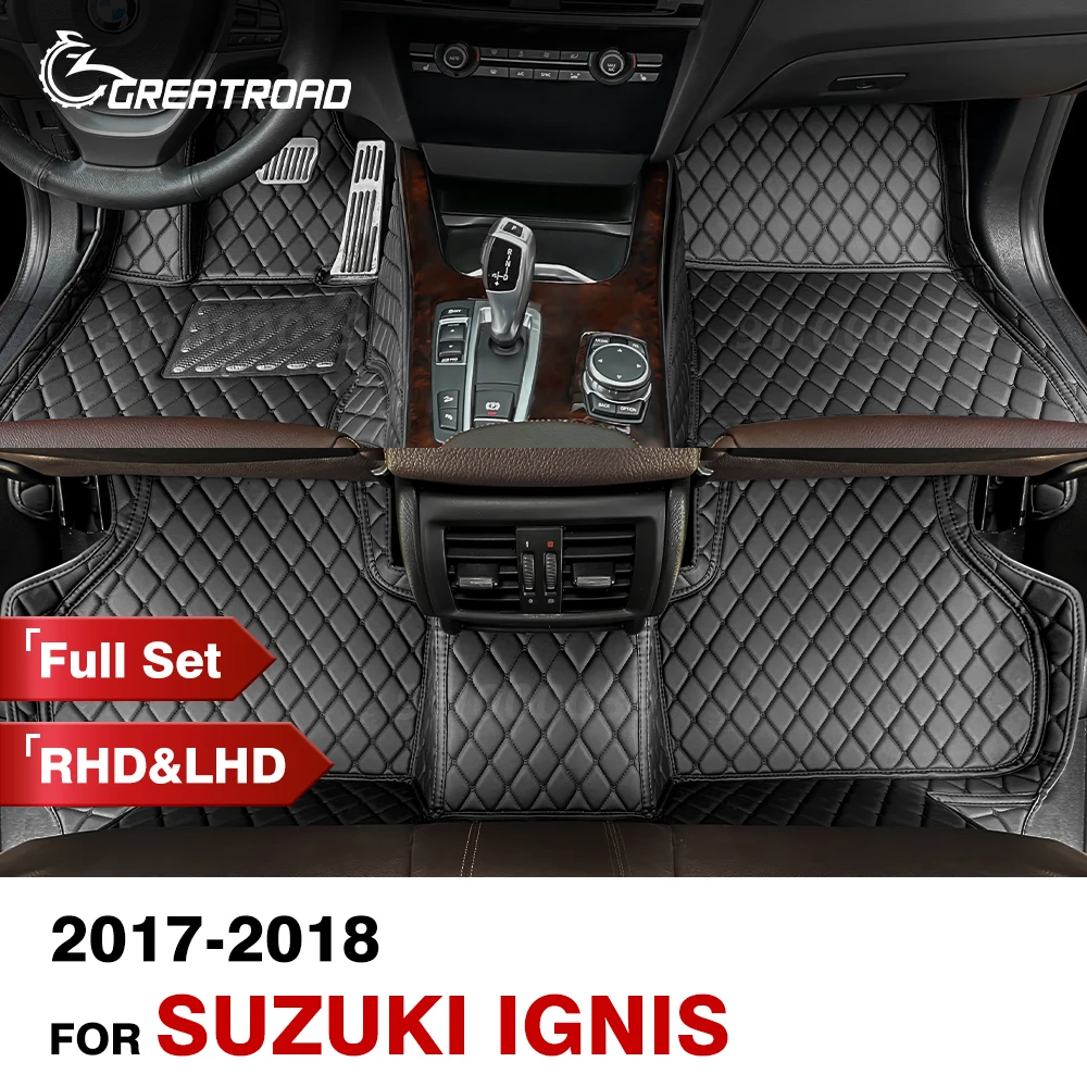 

Car Floor Mats For Suzuki Ignis 2017 2018 Custom Auto Foot Pads Automobile Carpet Cover interior accessories