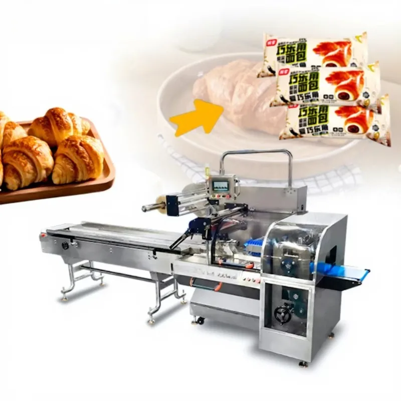 Fully Automatic Bread Pillow Packing Machine for Frozen Foods Biscuits Noodles Cookies High-Speed Food Packaging Machine OME