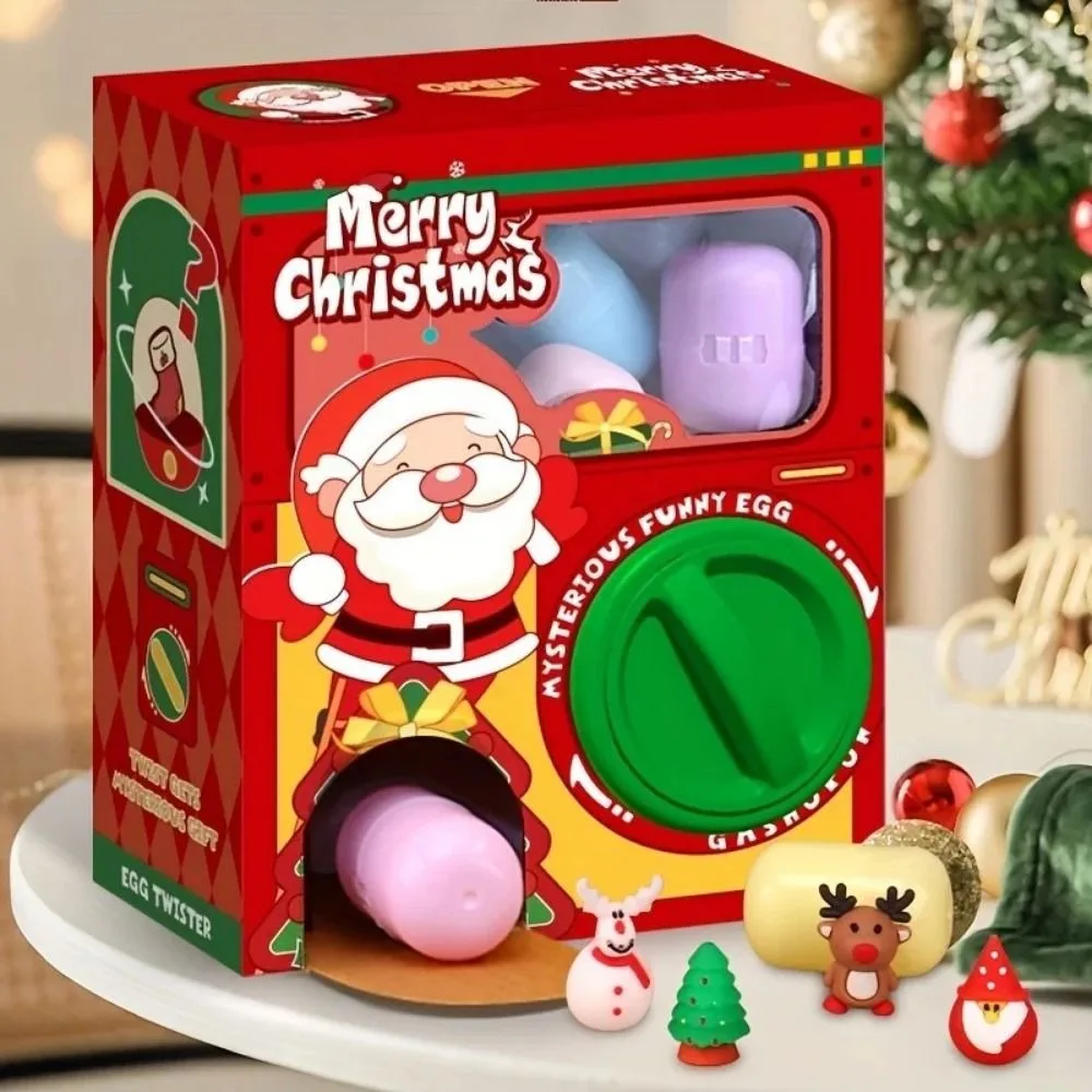 

New Christmas Twist Egg Maker Funny Cartoon Egg Twisting Machine Randomly Matches 6 Eggs Mini Toy Blind Box
