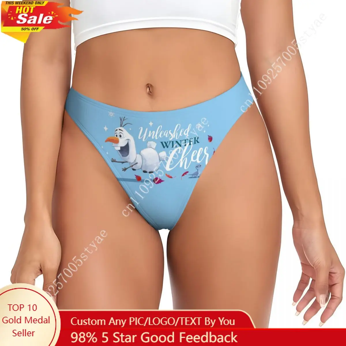

Custom Frozen Olaf G-string Panties Womens Comfort Thongs Underwear