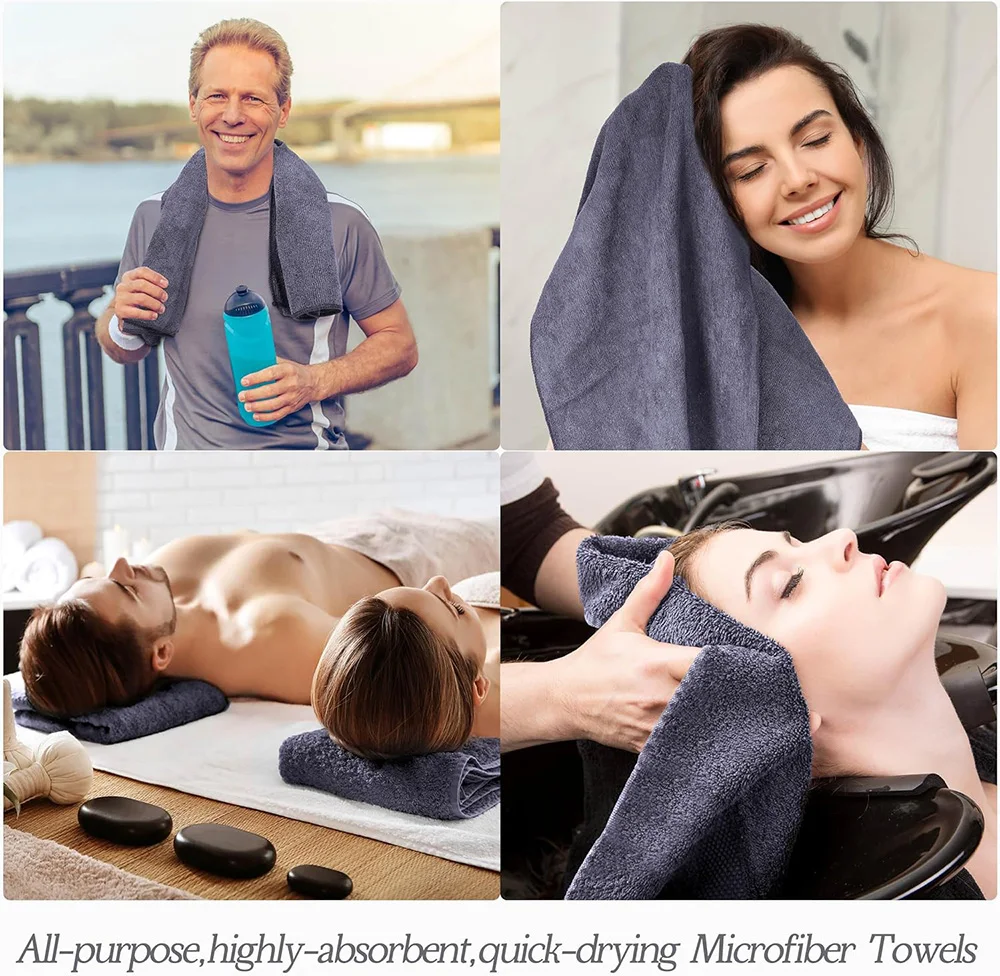 5/10 Pack Bleach Proof Towels Microfiber Absorbent Bleach Resistant Salon Hand Towels for Gym Bath Spa Shaving Shampoo Hair Dry