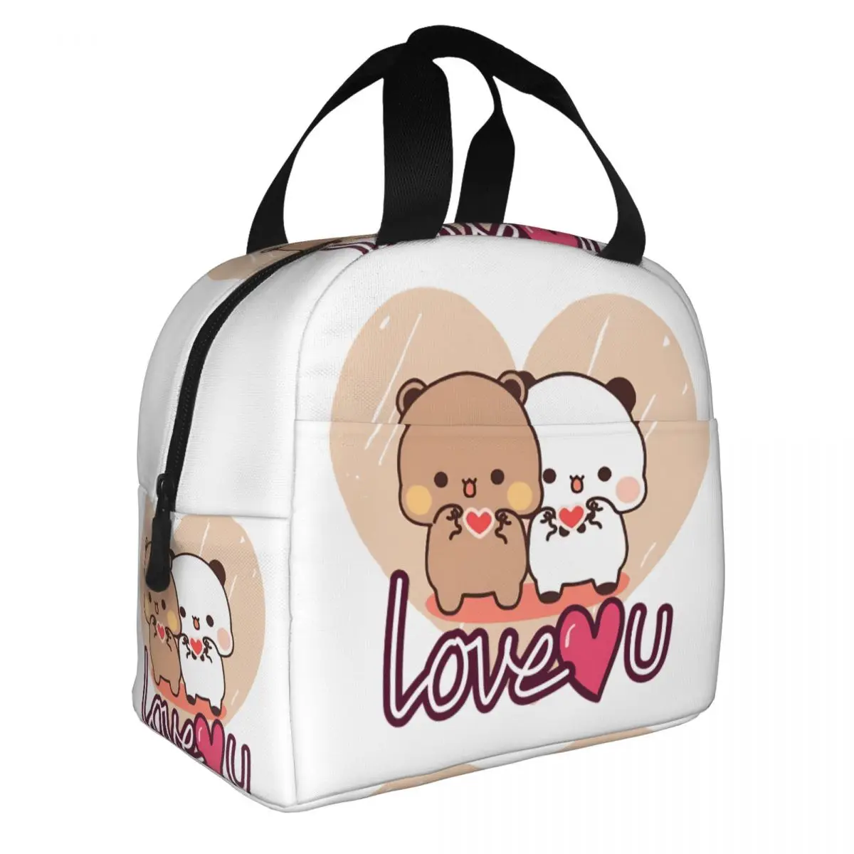 Panda And Brownie Insulated Lunch Bags for Camping Travel True Love BuBu DuDu Couple Leakproof Cooler Thermal Bento Box