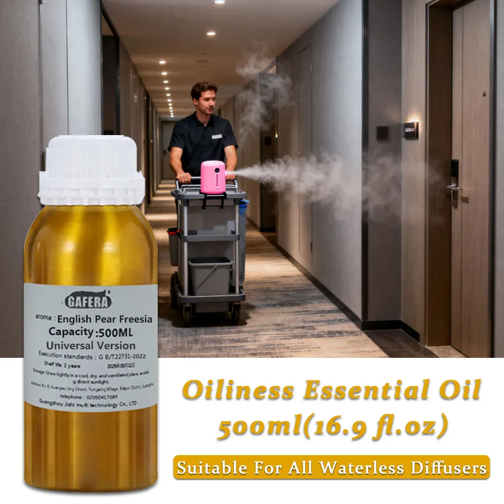 GAFERA 500ml (16.9 fl.oz) English Pear Freesia Essential Oils - For All Waterless Diffuser, Diffuser Replenish Aromatherapy Oil