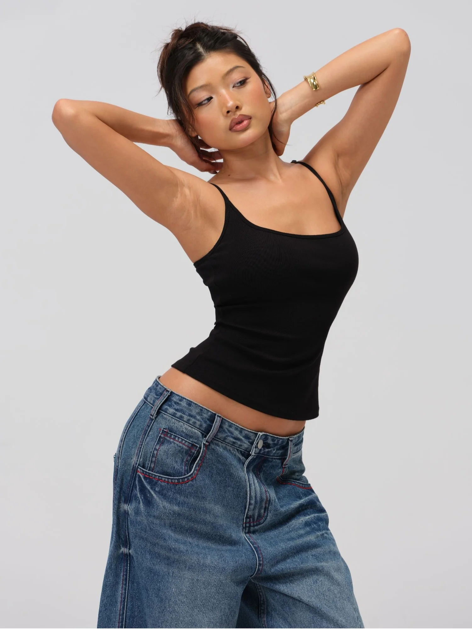 Slim Fit Camisole Tank Top Women's Inner Wear Beautiful Early Spring Cotton U-Neckline with Chest Pad Fcii Brand H5S3095