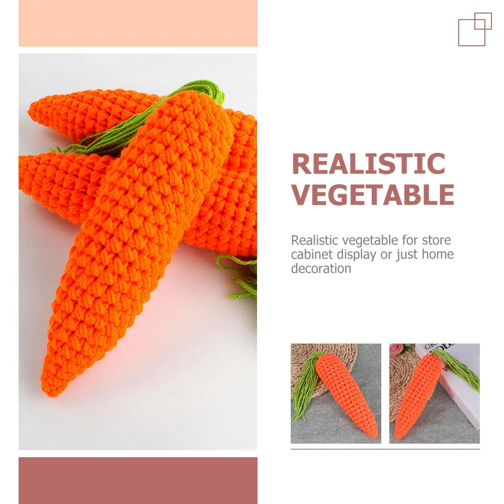 

2 Pcs Faux Carrots Toy Vegetables Easter Decors Artificial Baby Photo Ornaments