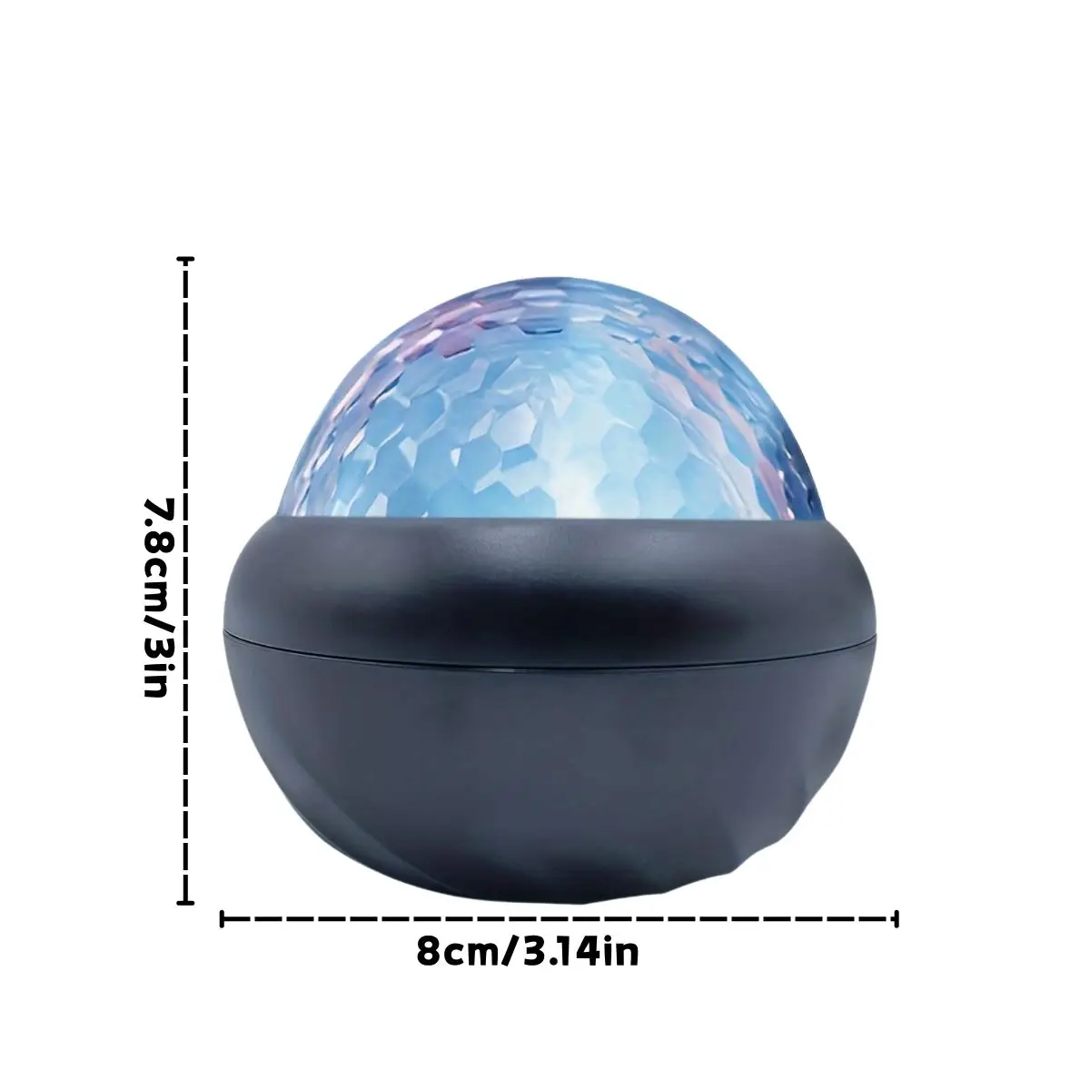 1pc Creative Round LED Water‑Ripple Projection Lamp, Remote‑Controlled RGB Multi‑Color, Great for Home Party & Outdoor Decor