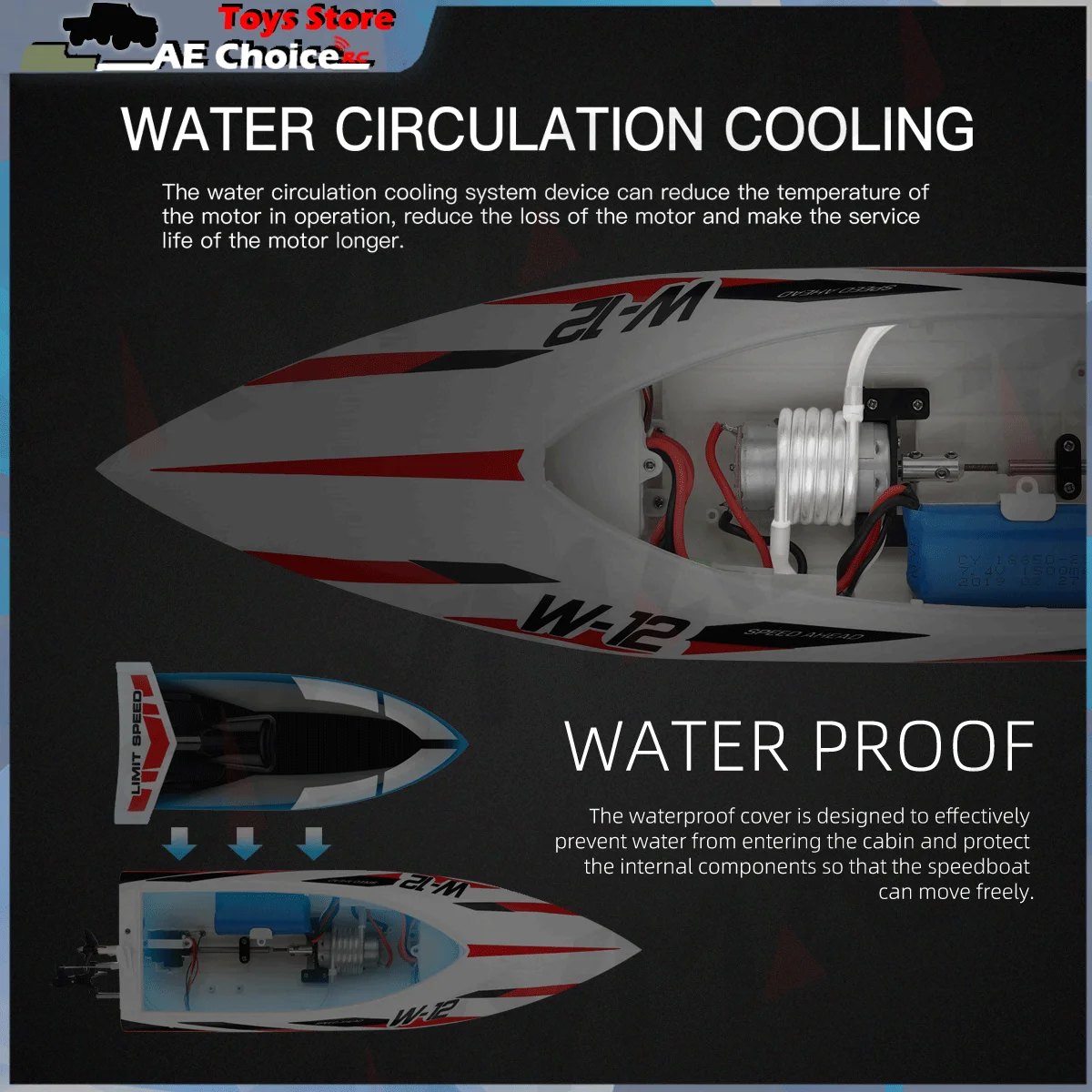 Wltoys RC قارب Wl912 35 كيلومتر/ساعة قارب سباق عالي السرعة 2.4 جيجا هرتز كابس الحماية المهنية التحكم عن بعد قارب لعب للأطفال هدية #3