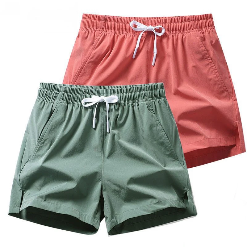 2025 ชาย 3/2 ชิ้นกางเกงขาสั้นฤดูร้อนฟิตเนสด่วนแห้งสบายๆกางเกงออกกําลังกายน้ําหนักเบาBreathable Running Joggingกางเกงขาสั้นชายหาด