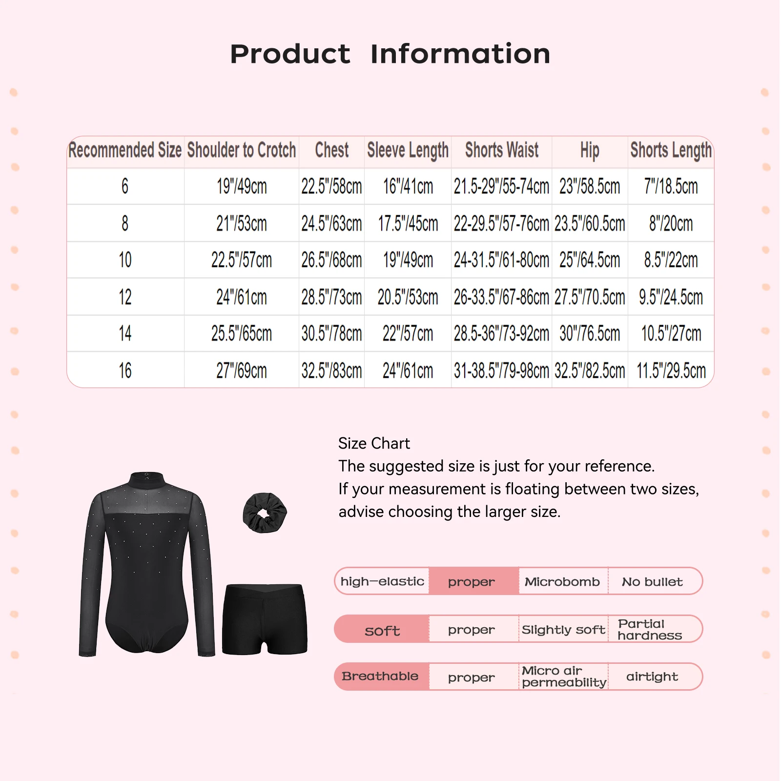 

Kids Girls Figure Skating Glitter Rhinestone Jumpsuit with V-front Waistband Shorts and Hair Band Gymnastics Dance Practice