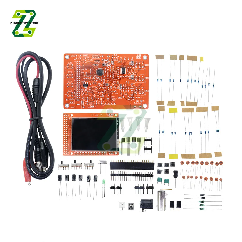 DSO138 Fully Assembled Digital Oscilloscope 2.4 inch TFT LCD Display Probe Test Clip Acrylic Case Oscilloscope DIY KIT