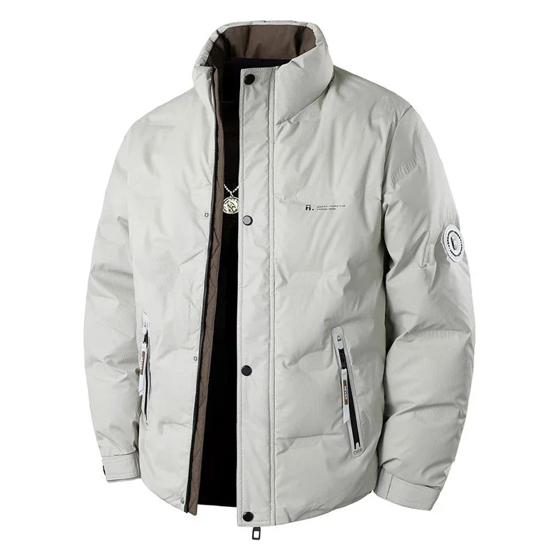 Men Winter Thickened Warm Short Puffer Down Jacket Male Classic Windproof Casual Outerwear Comfortable Daily Commute Coat