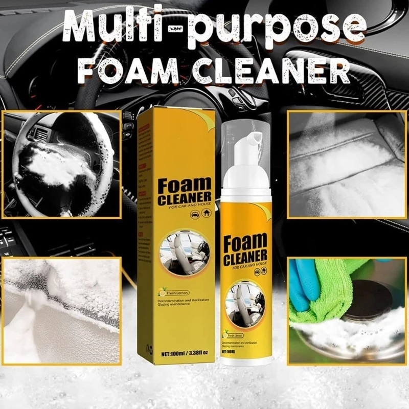 Press Type Foaming Car Detailing 100ml For Quick Stain Removal On Plastic And Fabric Multipurpose Foam Cleaner D7YA
