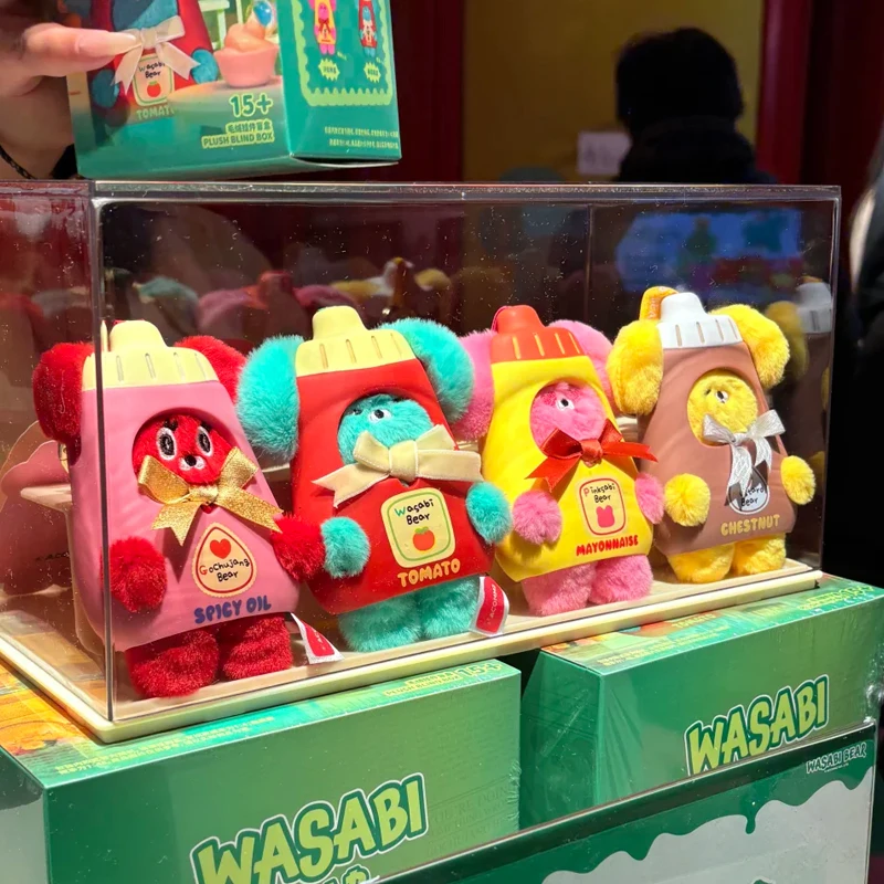 

Баночка для приправ с медведем Васиби, серия слепая коробка, милая модная кукла, мини-соус, аниме-фигурки, коробка-сюрприз, коллекция, декор, подвеска, подарки